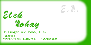 elek mohay business card